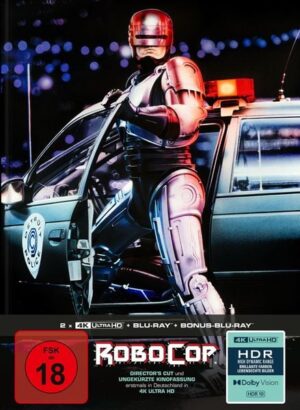 RoboCop - 4-Disc Limited Collector's Edition im Mediabook (Director's Cut + ungekürzte Kinofassung) (2 x UHD-Blu-ray + Blu-ray + Bonus-Blu-ray)